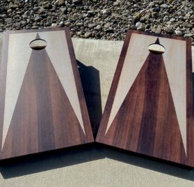 2021 Stained Triangle with boarder outside - All Cornhole Worldwide Products - - Cornhole Worldwide