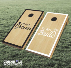 Bride Groom - Bride and Groom Wedding Cornhole Wraps - - Cornhole Worldwide