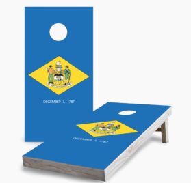 Delaware scaled - Delaware State Flag Cornhole Game - - Cornhole Worldwide