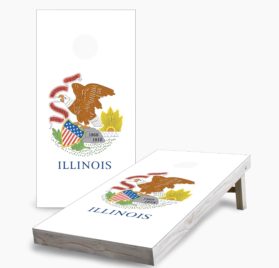 Illinois scaled - Illinois State Flag Cornhole Game - - Cornhole Worldwide