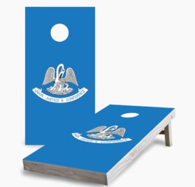 Louisiana scaled - Louisiana State Flag Cornhole Game - - Cornhole Worldwide