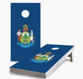 Maine scaled - Maine State Flag Cornhole Game - - Cornhole Worldwide