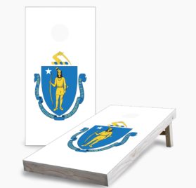 Massachusetts scaled - Massachusetts State Flag Cornhole Game - - Cornhole Worldwide