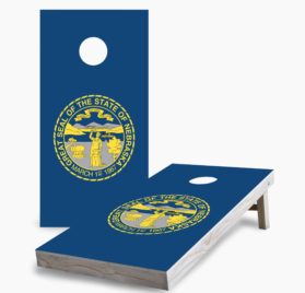 Nebraska scaled - Nebraska State Flag Cornhole Game - - Cornhole Worldwide