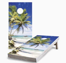 Palm Tree Beach scaled - Palm Tree Beach Cornhole Game - - Cornhole Worldwide