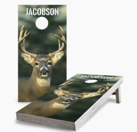 Personalized White tailed Deer 1 scaled - Personalized White-tailed Deer Cornhole Game - - Cornhole Worldwide