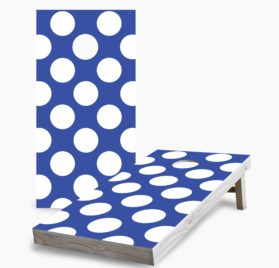 Royal Blue Polka Dot scaled - White and Blue Polka Dot Cornhole Game - - Cornhole Worldwide