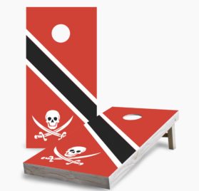 Skull and Stripes scaled - Skull and Sword with Stripes Cornhole Game - - Cornhole Worldwide