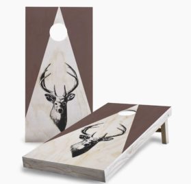 Stained Deer Silhouette 1 scaled - Stained Deer Silhouette Cornhole Game - - Cornhole Worldwide