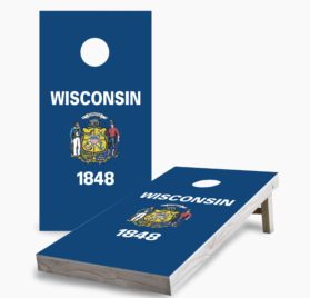 Wisconsin scaled - Wisconsin State Flag Cornhole Game - - Cornhole Worldwide