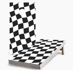 Wavy Checkered Flag scaled - Checkered Flag Cornhole Game - - Cornhole Worldwide