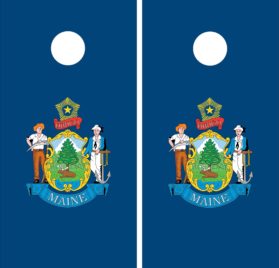 Maine Flag Cornhole Wraps