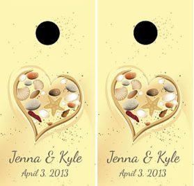 Beach Wedding Cornhole Wraps