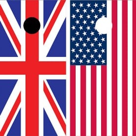 British and American Flag Cornhole Wraps