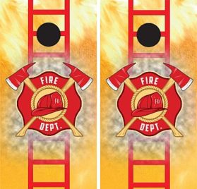 Firefighter Ladder Cornhole Wraps