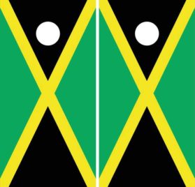Jamaican Flag Cornhole Wraps
