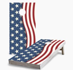 Wavy American Flag1 scaled - Wavy American Flag Cornhole Game - - Cornhole Worldwide