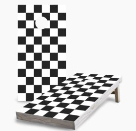 Checkerboard scaled - Black and White Checkered Cornhole Game - - Cornhole Worldwide