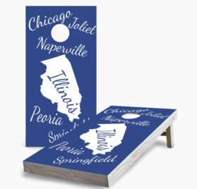 IL scaled - Illinois State Pride Cornhole Game - - Cornhole Worldwide