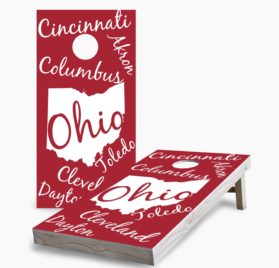 OH scaled - Ohio State Pride Cornhole Game - - Cornhole Worldwide