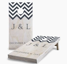 Chevron Initials and Date scaled - Chevron Initials And Date Cornhole Game - - Cornhole Worldwide