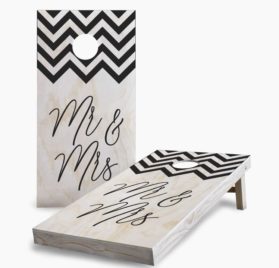 Chevron Mr and Mrs scaled - Chevron Mr. and Mrs. Cornhole Game - - Cornhole Worldwide