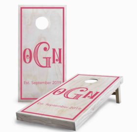 Monogram and Date Carved scaled - Monogram and Date Carved Cornhole Game - - Cornhole Worldwide