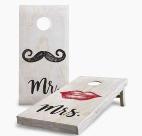Mr and Mrs scaled - Mr and Mrs Lips Wedding Cornhole Game - - Cornhole Worldwide