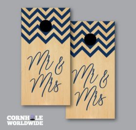 Chevron Mr and Mrs - Chevron Mr. and Mrs. Cornhole Wraps - - Cornhole Worldwide