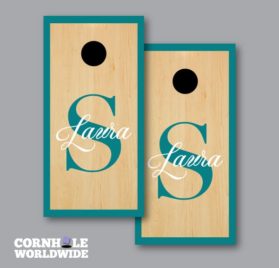 Fancy Name Initial Wraps - Fancy Name & Initial Cornhole Wraps - - Cornhole Worldwide