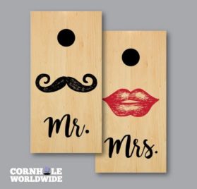 Mr and Mrs Lips Wedding Cornhole Wraps - Mr and Mrs Lips Wedding Cornhole Wraps - - Cornhole Worldwide