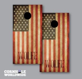 Personalized Grunge American Flag - Personalized Grunge American Flag Cornhole Wraps - - Cornhole Worldwide