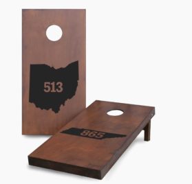 Home States with Area Code scaled - Home States with Area Codes Stained Cornhole Game - - Cornhole Worldwide
