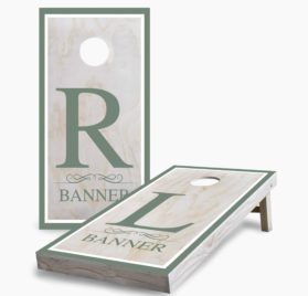 Initials and Name on Wood scaled - Initials and Name on Wood Cornhole Game - - Cornhole Worldwide