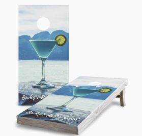 Personalized Blue Tropical Margarita on the Beach scaled - Personalized Blue Tropical Margarita on the Beach Cornhole Game - - Cornhole Worldwide