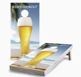 Personalized Cold Beer on the Beach scaled - Personalized Cold Beer on the Beach Cornhole Game - - Cornhole Worldwide