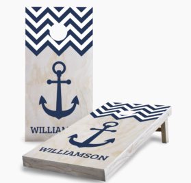 Personlized Anchor with Chevron scaled - Personalized Anchor with Chevron Cornhole Game - - Cornhole Worldwide
