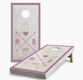 Initials and Date 1 scaled - Initials and Date Heart Cornhole Game - - Cornhole Worldwide