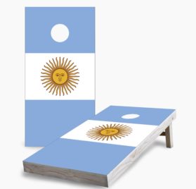 Argentina scaled - Argentinian Flag Cornhole Game - - Cornhole Worldwide