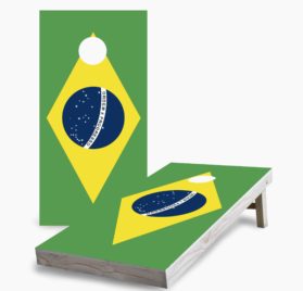 Brazilian Flag scaled - Brazilian Flag Cornhole Game - - Cornhole Worldwide