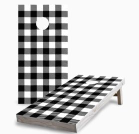 White Buffalo Plaid scaled - White Buffalo Plaid Cornhole Game - - Cornhole Worldwide