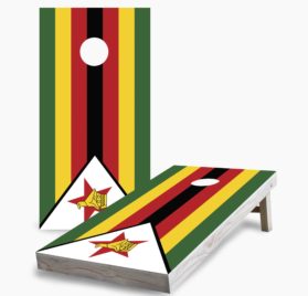 Zimbabwe scaled - Zimbabwe Flag Cornhole Game - - Cornhole Worldwide