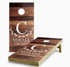 Personalized Olive Branch Initial and Date - Personalized Olive Branch Initial and Date - - Cornhole Worldwide
