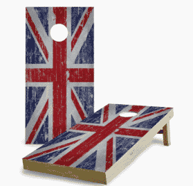 vintage union jack cornhole board design - united kingdom country flag design