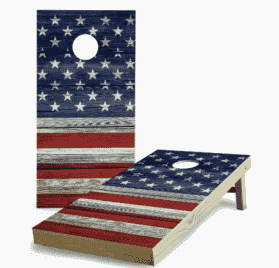 Red White and Blue Stars and Stripes American Flag New Cornhole Board design for 2022
