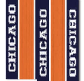 Chicago Bears Team Stripe Wraps - Chicago Bears Middle Stripe Cornhole Wraps - - Cornhole Worldwide