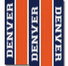 Denver Broncos Team Stripe Wraps - Denver Broncos Middle Stripe Cornhole Wraps - - Cornhole Worldwide