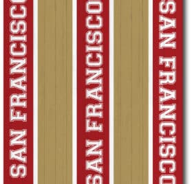 San Francisco 49ers Team Stripe Wraps - San Francisco 49ers Middle Stripe Cornhole Wraps - - Cornhole Worldwide